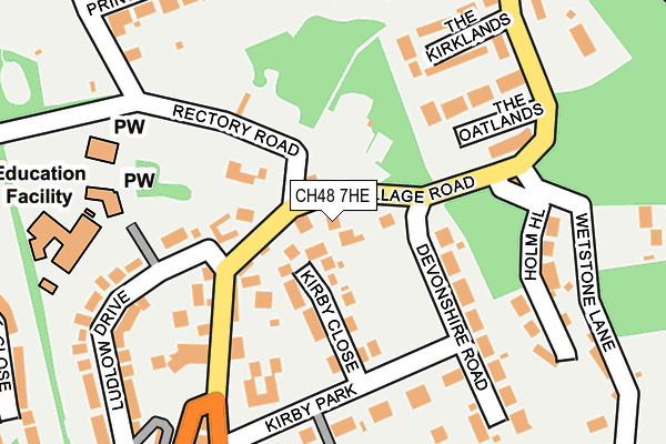 CH48 7HE map - OS OpenMap – Local (Ordnance Survey)