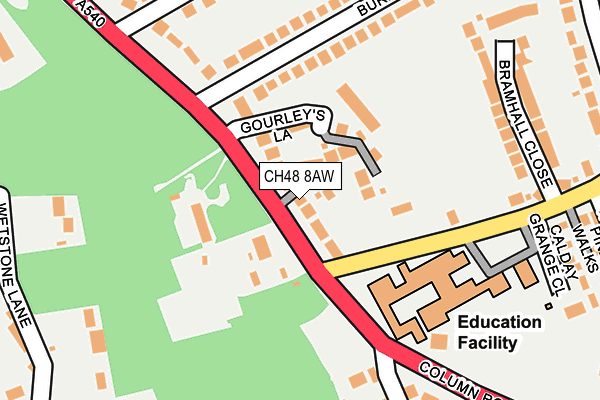 CH48 8AW map - OS OpenMap – Local (Ordnance Survey)