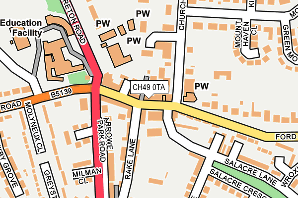 CH49 0TA map - OS OpenMap – Local (Ordnance Survey)