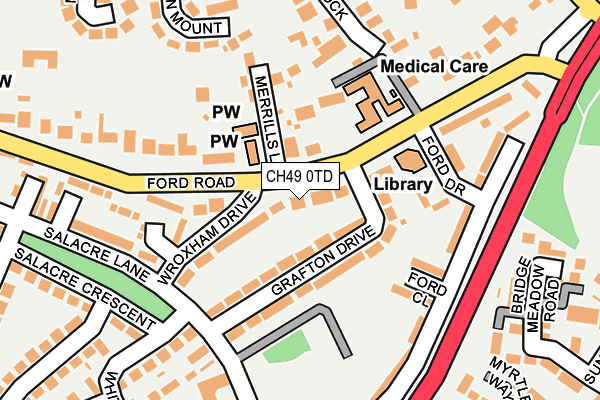 CH49 0TD map - OS OpenMap – Local (Ordnance Survey)