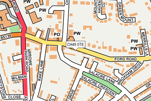 CH49 0TE map - OS OpenMap – Local (Ordnance Survey)