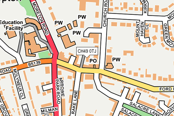 CH49 0TJ map - OS OpenMap – Local (Ordnance Survey)