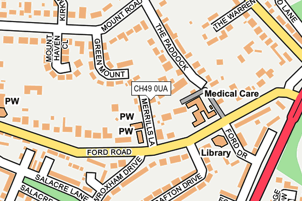 CH49 0UA map - OS OpenMap – Local (Ordnance Survey)