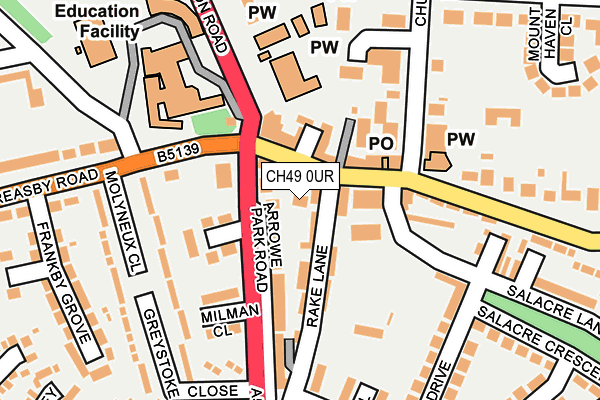 CH49 0UR map - OS OpenMap – Local (Ordnance Survey)