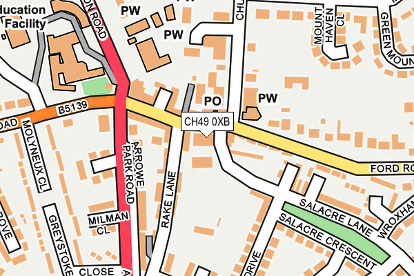 CH49 0XB map - OS OpenMap – Local (Ordnance Survey)