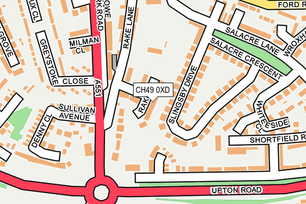 CH49 0XD map - OS OpenMap – Local (Ordnance Survey)