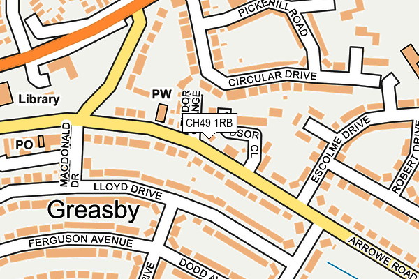 CH49 1RB map - OS OpenMap – Local (Ordnance Survey)