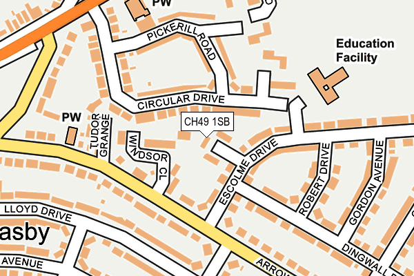 CH49 1SB map - OS OpenMap – Local (Ordnance Survey)