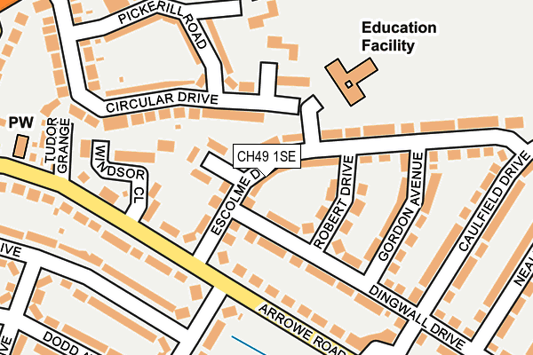 CH49 1SE map - OS OpenMap – Local (Ordnance Survey)