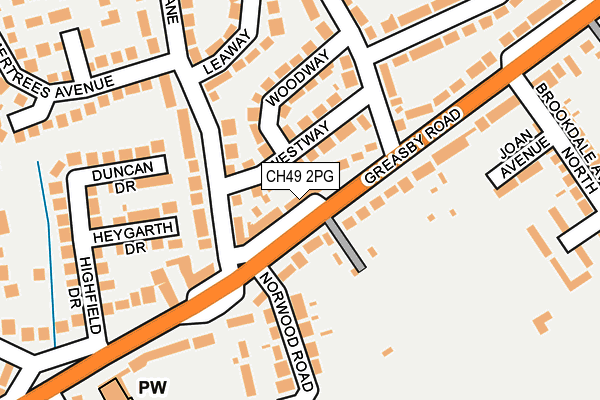 CH49 2PG map - OS OpenMap – Local (Ordnance Survey)