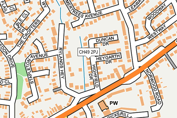 CH49 2PJ map - OS OpenMap – Local (Ordnance Survey)
