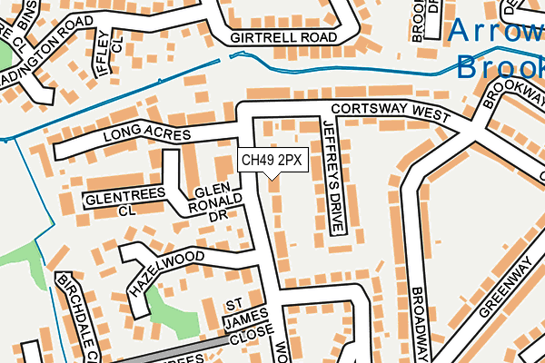 CH49 2PX map - OS OpenMap – Local (Ordnance Survey)