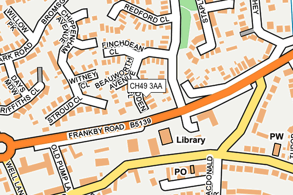 CH49 3AA map - OS OpenMap – Local (Ordnance Survey)