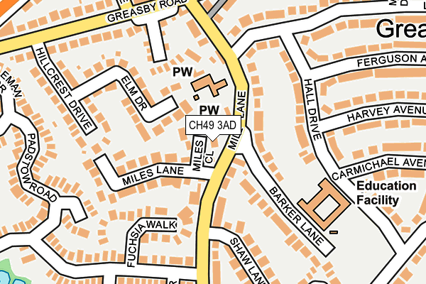 CH49 3AD map - OS OpenMap – Local (Ordnance Survey)