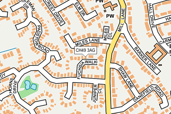 CH49 3AG map - OS OpenMap – Local (Ordnance Survey)