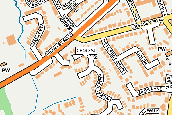 CH49 3AJ map - OS OpenMap – Local (Ordnance Survey)