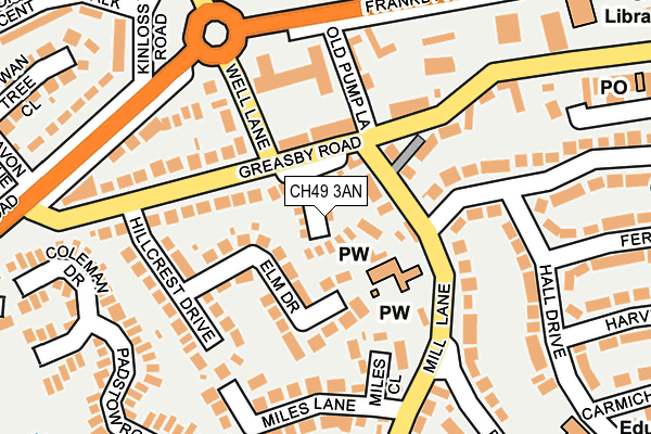 CH49 3AN map - OS OpenMap – Local (Ordnance Survey)