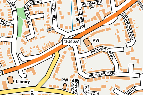 CH49 3AS map - OS OpenMap – Local (Ordnance Survey)