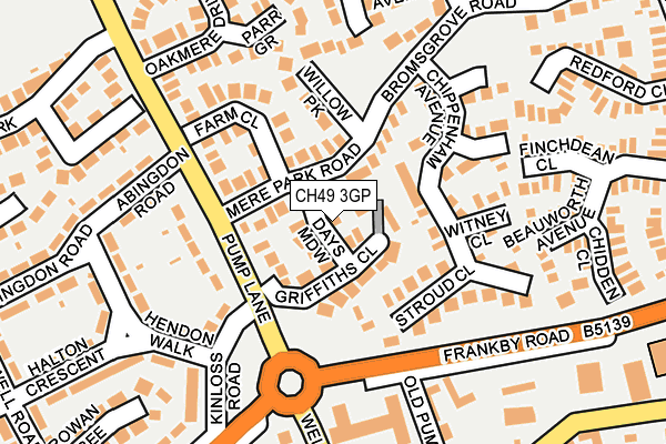 CH49 3GP map - OS OpenMap – Local (Ordnance Survey)