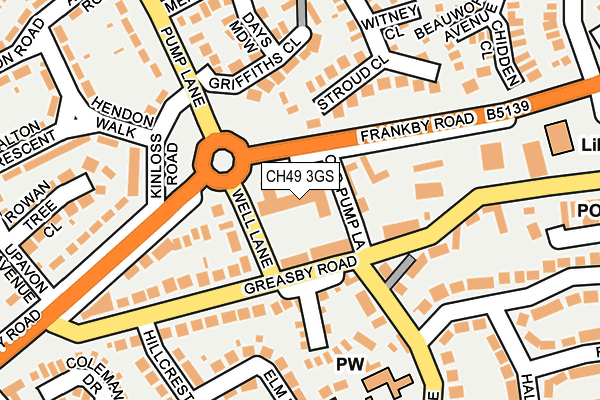 CH49 3GS map - OS OpenMap – Local (Ordnance Survey)