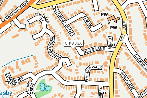 CH49 3GX map - OS OpenMap – Local (Ordnance Survey)