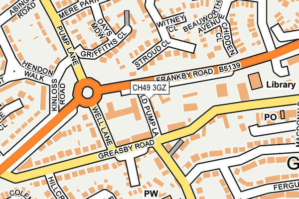 CH49 3GZ map - OS OpenMap – Local (Ordnance Survey)