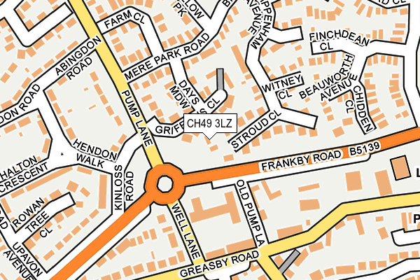 CH49 3LZ map - OS OpenMap – Local (Ordnance Survey)