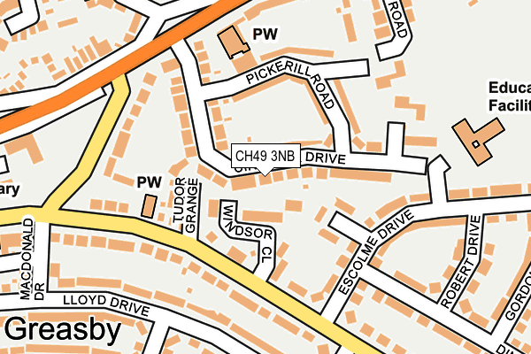 CH49 3NB map - OS OpenMap – Local (Ordnance Survey)