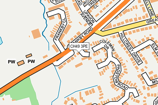 CH49 3PE map - OS OpenMap – Local (Ordnance Survey)