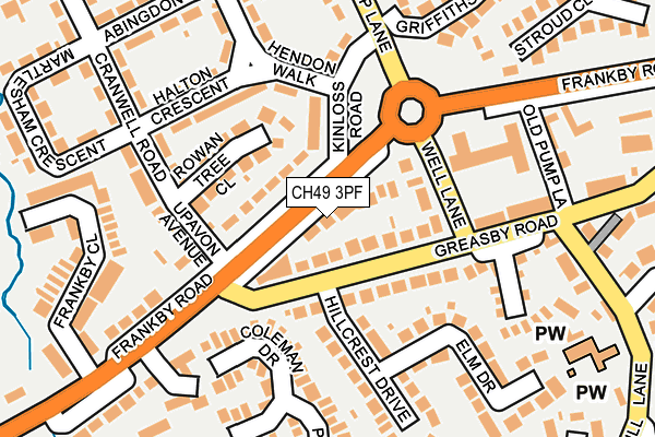 CH49 3PF map - OS OpenMap – Local (Ordnance Survey)
