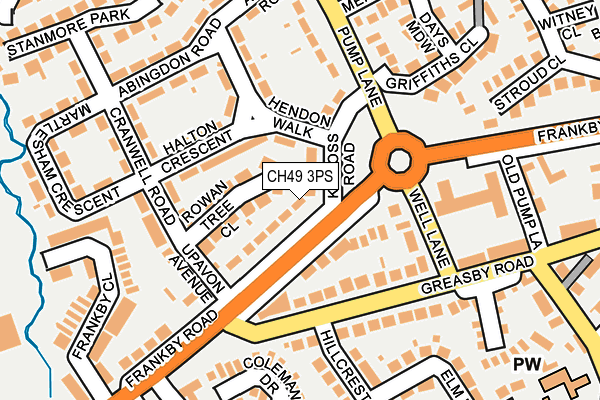 CH49 3PS map - OS OpenMap – Local (Ordnance Survey)