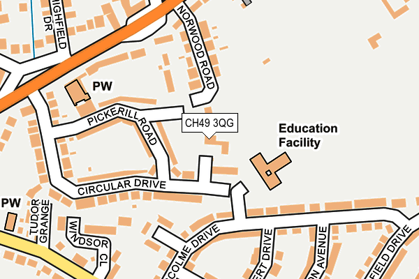 CH49 3QG map - OS OpenMap – Local (Ordnance Survey)