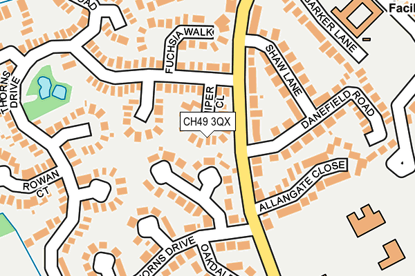 CH49 3QX map - OS OpenMap – Local (Ordnance Survey)