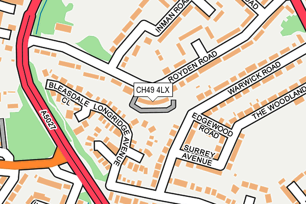 CH49 4LX map - OS OpenMap – Local (Ordnance Survey)