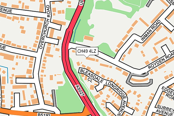 CH49 4LZ map - OS OpenMap – Local (Ordnance Survey)