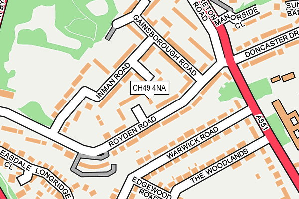 CH49 4NA map - OS OpenMap – Local (Ordnance Survey)