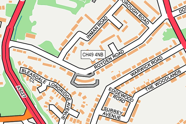 CH49 4NB map - OS OpenMap – Local (Ordnance Survey)