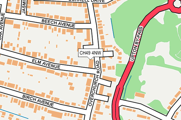 CH49 4NW map - OS OpenMap – Local (Ordnance Survey)