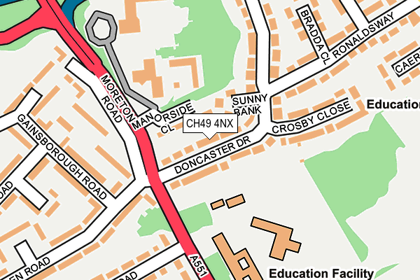 CH49 4NX map - OS OpenMap – Local (Ordnance Survey)