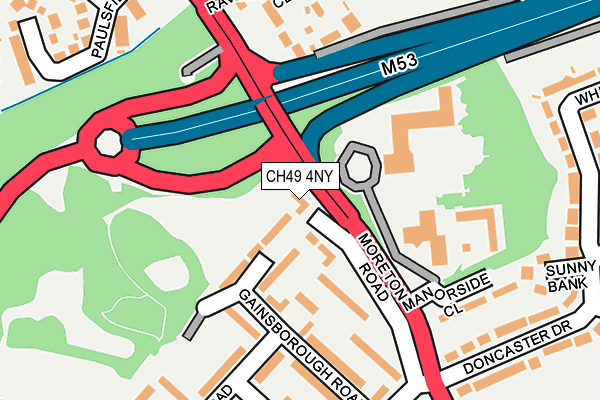 CH49 4NY map - OS OpenMap – Local (Ordnance Survey)