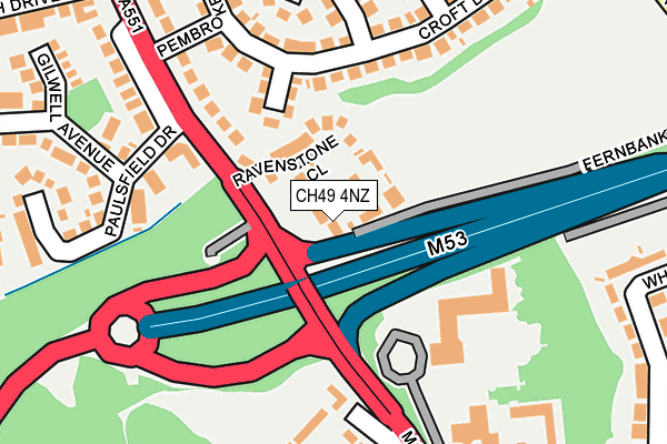 CH49 4NZ map - OS OpenMap – Local (Ordnance Survey)