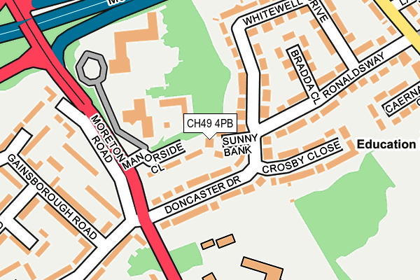 CH49 4PB map - OS OpenMap – Local (Ordnance Survey)