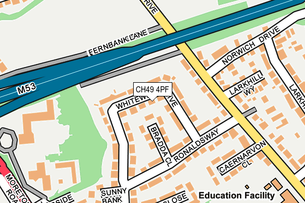 CH49 4PF map - OS OpenMap – Local (Ordnance Survey)