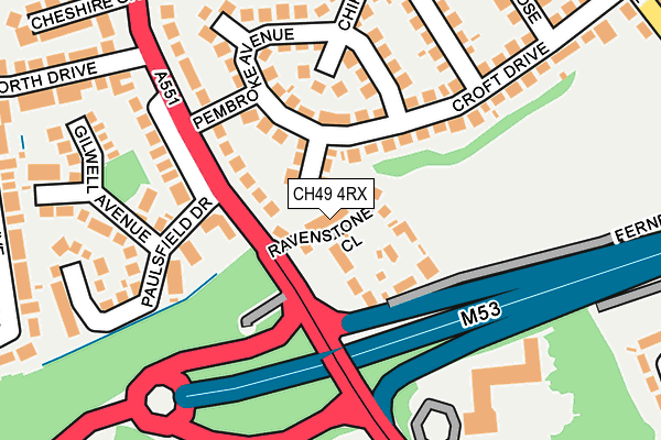 CH49 4RX map - OS OpenMap – Local (Ordnance Survey)