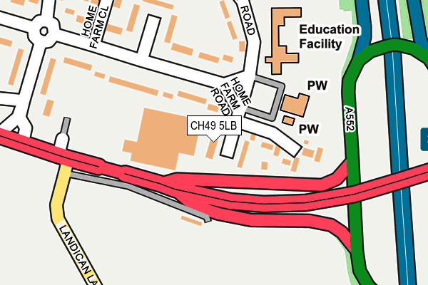 CH49 5LB map - OS OpenMap – Local (Ordnance Survey)