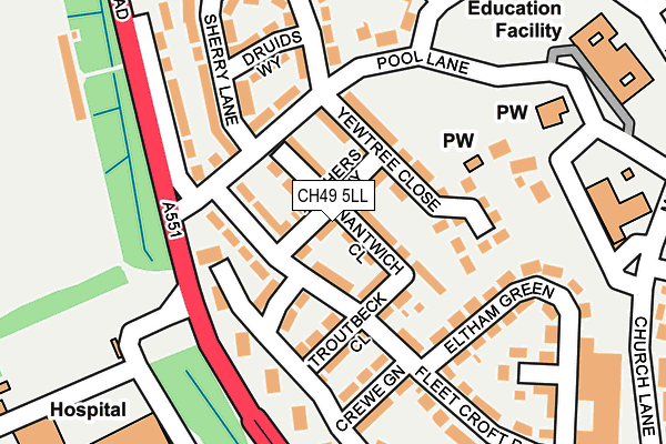 CH49 5LL map - OS OpenMap – Local (Ordnance Survey)