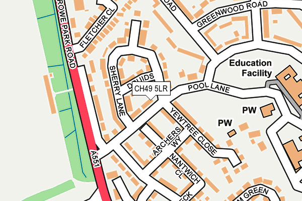 CH49 5LR map - OS OpenMap – Local (Ordnance Survey)