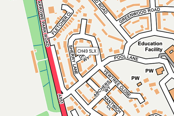 CH49 5LX map - OS OpenMap – Local (Ordnance Survey)