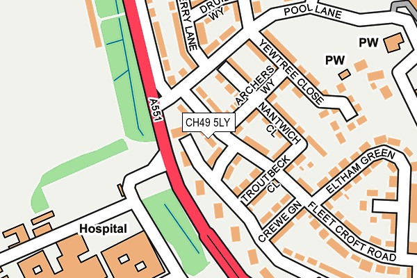 CH49 5LY map - OS OpenMap – Local (Ordnance Survey)