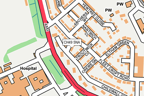 CH49 5NA map - OS OpenMap – Local (Ordnance Survey)